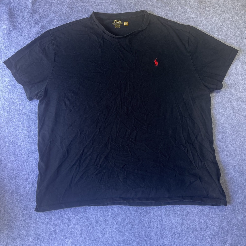 Polo Ralph Lauren Classic‎ Fit T-Shirt XXL Black Red Pony Logo Cotton